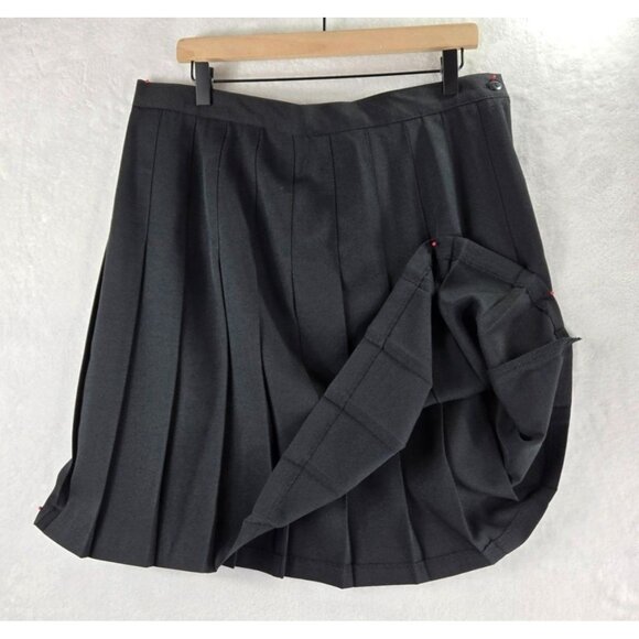 Vintage Black Pleated Mini Skirt by Requirements Sz 18 Preppy Career Wear USA - Picture 4 of 10